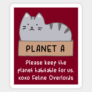 Gray Cat - Habitable Planet (Red) Sticker